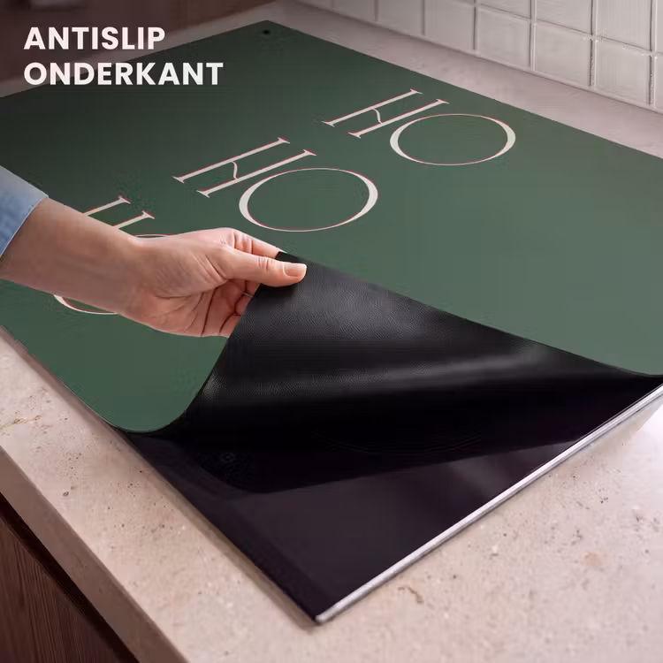 Inductiebeschermer & spatscherm (2in1) - Tekst - Kerst - Modern - Groen — 4
