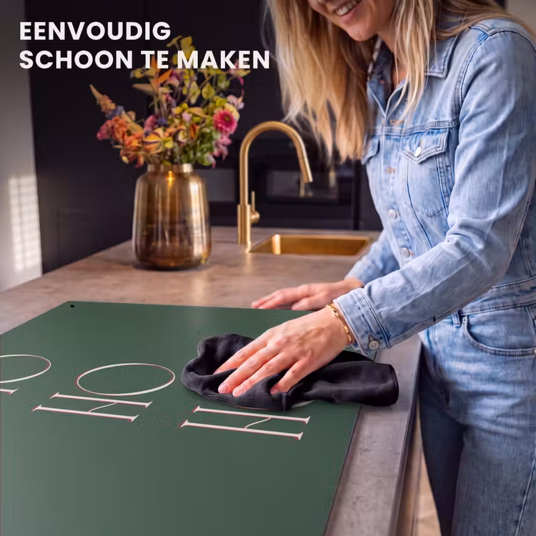 Inductiebeschermer & spatscherm (2in1) - Tekst - Kerst - Modern - Groen — 5