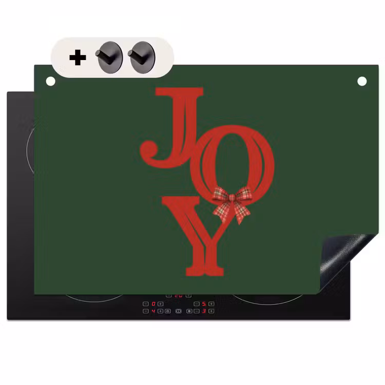 Inductiebeschermer & spatscherm (2in1) - Tekst - Kerst - Rood — 1