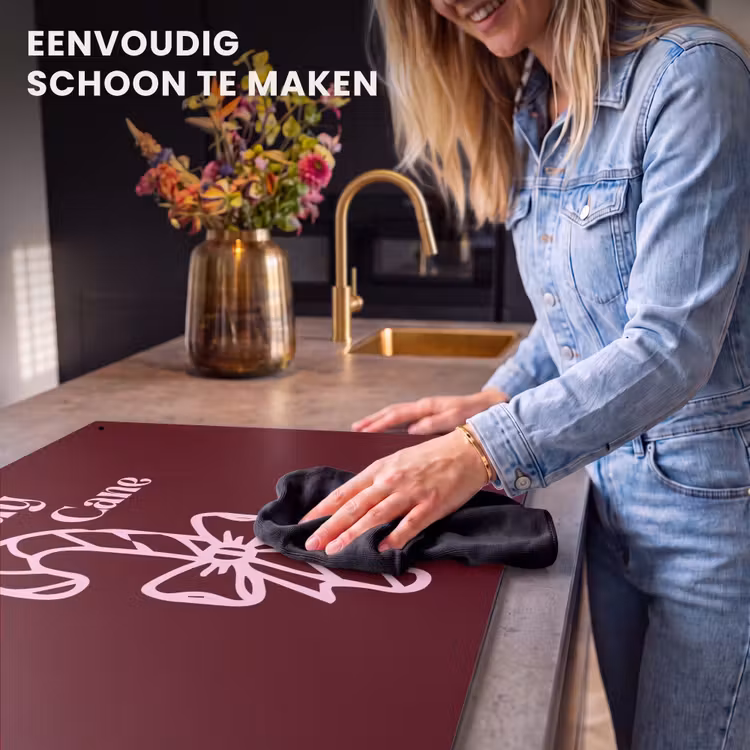 Inductiebeschermer & spatscherm (2in1) - Kerst - Snoep - Tekst - Roze — 5