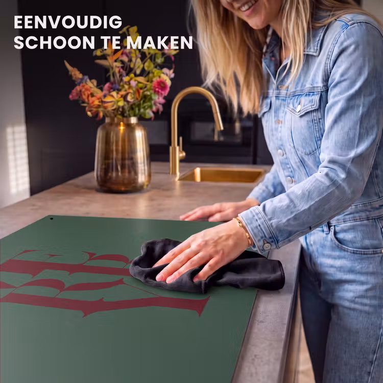 Inductiebeschermer & spatscherm (2in1) - Merry - Tekst - Groen - Kerst — 5