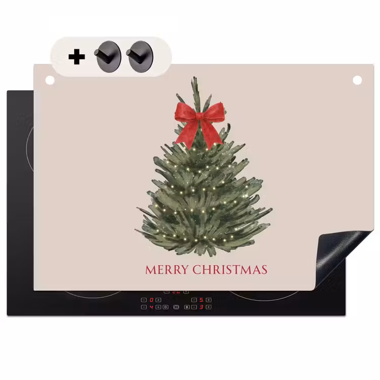 Inductiebeschermer & spatscherm (2in1) - Tekst - Kerst - Kerstboom — 1