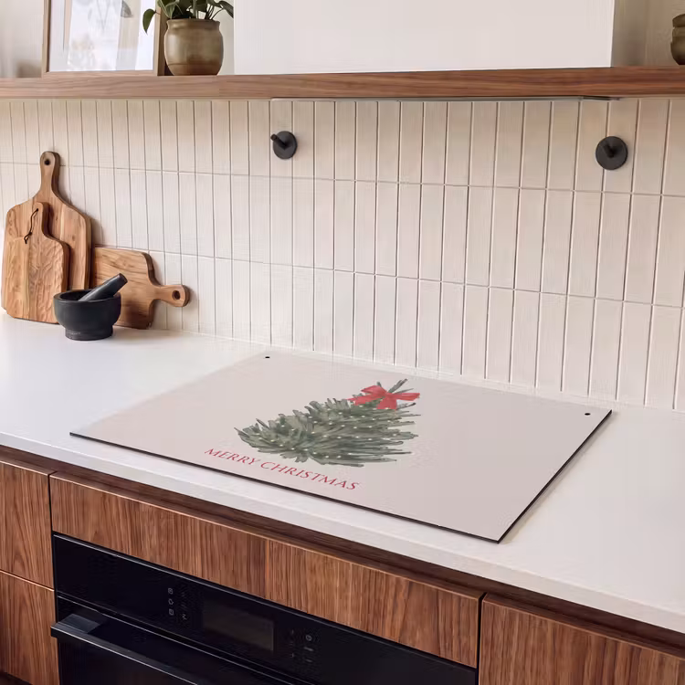 Inductiebeschermer & spatscherm (2in1) - Tekst - Kerst - Kerstboom — 3