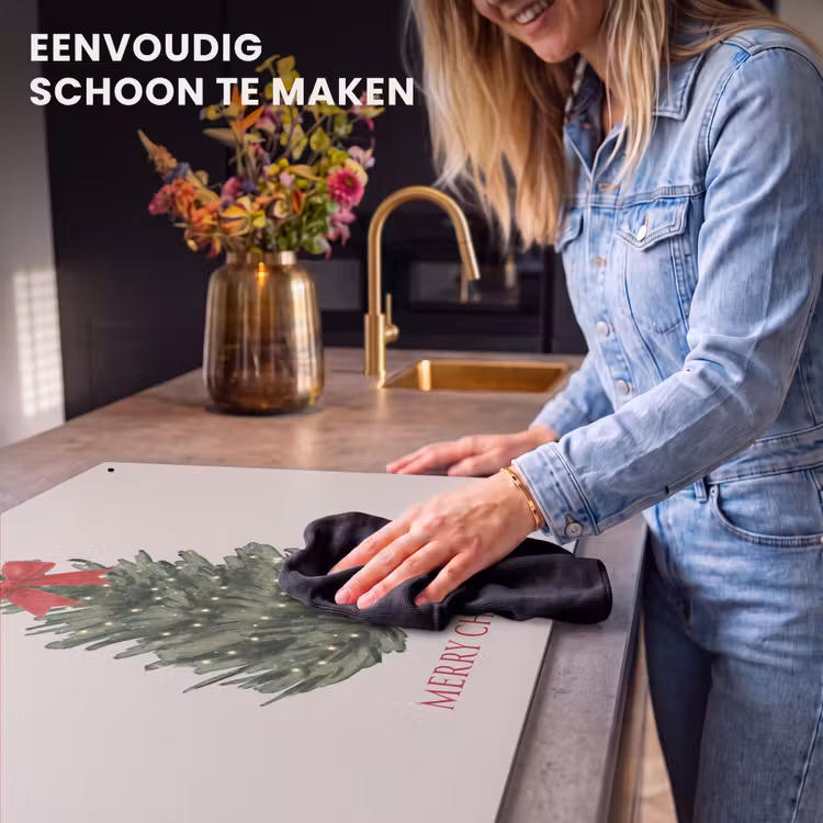 Inductiebeschermer & spatscherm (2in1) - Tekst - Kerst - Kerstboom — 5