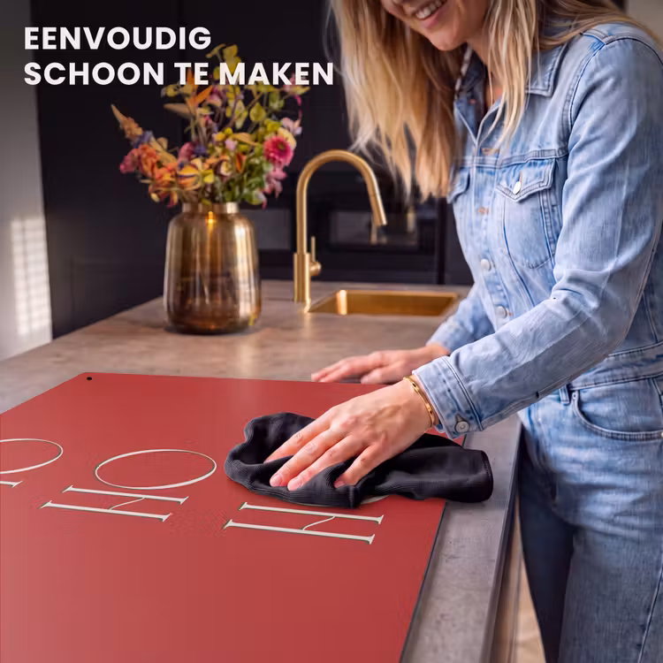 Inductiebeschermer & spatscherm (2in1) - Tekst - Kerst - Modern - Rood — 5