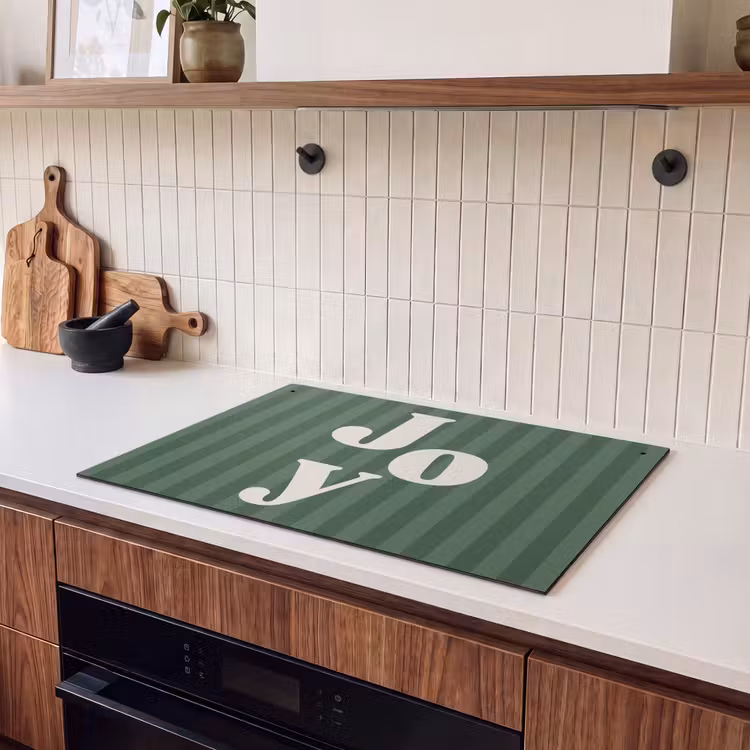Inductiebeschermer & spatscherm (2in1) - Joy - Kerst - Tekst - Groen — 3