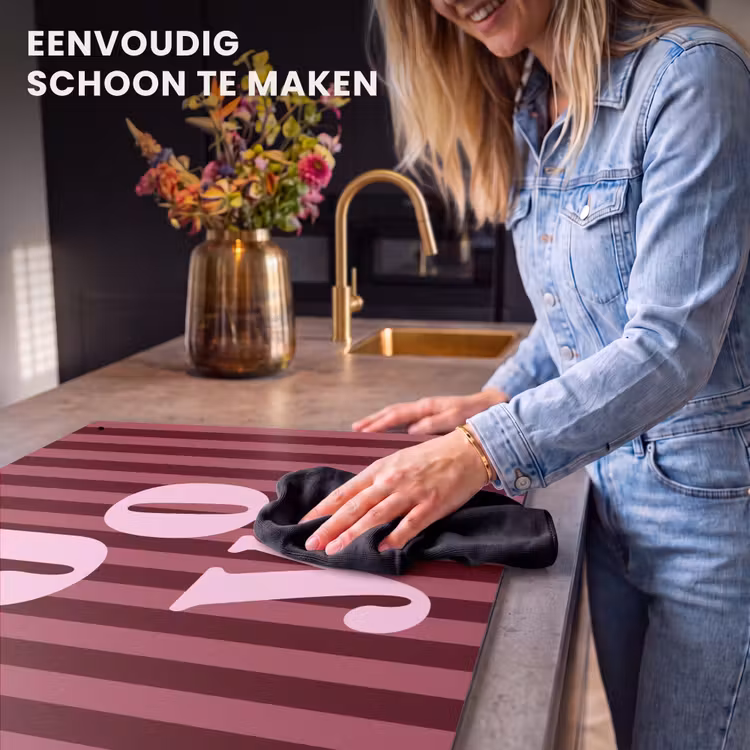 Inductiebeschermer & spatscherm (2in1) - Joy - Kerst - Tekst - Roze — 5