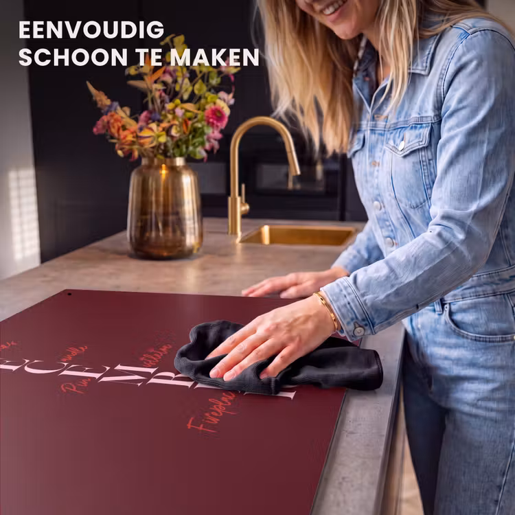 Inductiebeschermer & spatscherm (2in1) - December - Tekst - Kerst - Burgundy — 5