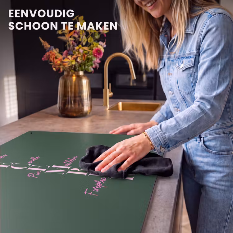 Inductiebeschermer & spatscherm (2in1) - December - Tekst - Kerst - Groen — 5