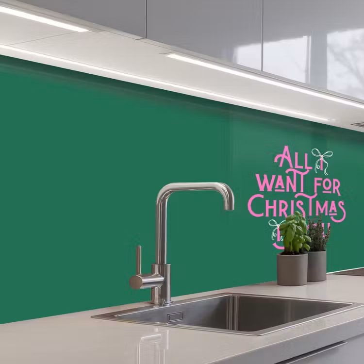 Keuken achterwand - Kerst - Tekst - Roze - Groen — 2