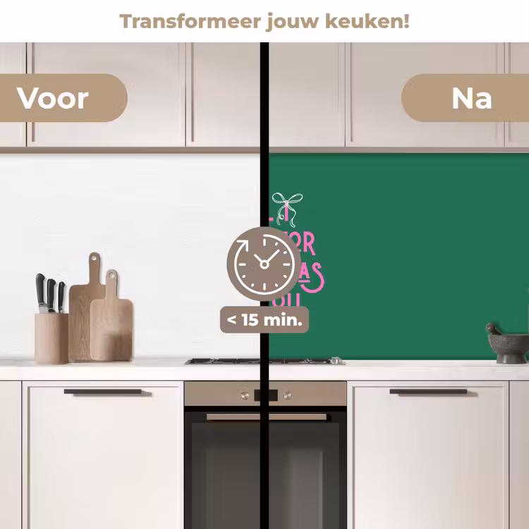 Keuken achterwand - Kerst - Tekst - Roze - Groen — 3
