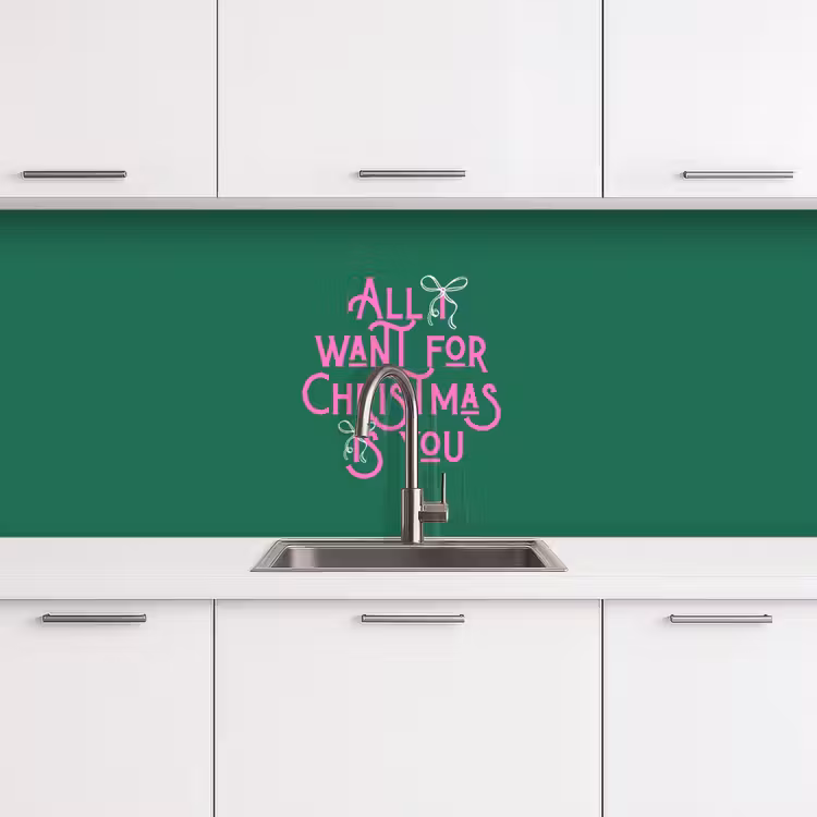 Keuken achterwand - Kerst - Tekst - Roze - Groen — 4