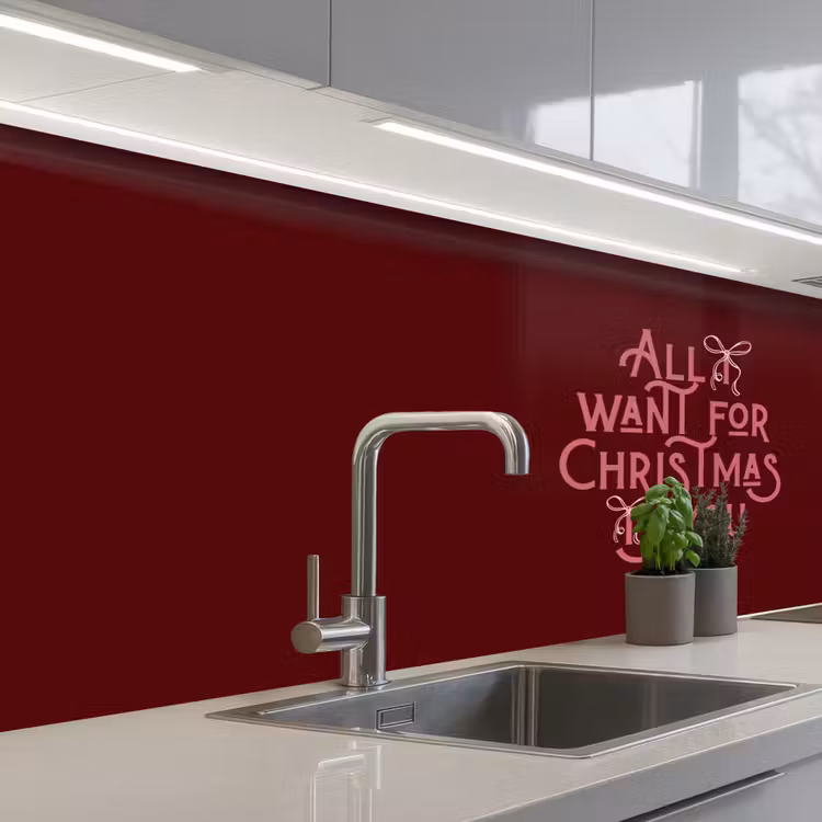 Keuken achterwand - Tekst - Kerst - Rood - Roze — 2