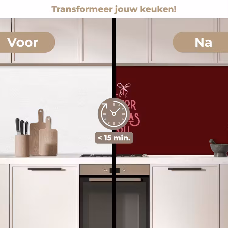 Keuken achterwand - Tekst - Kerst - Rood - Roze — 3