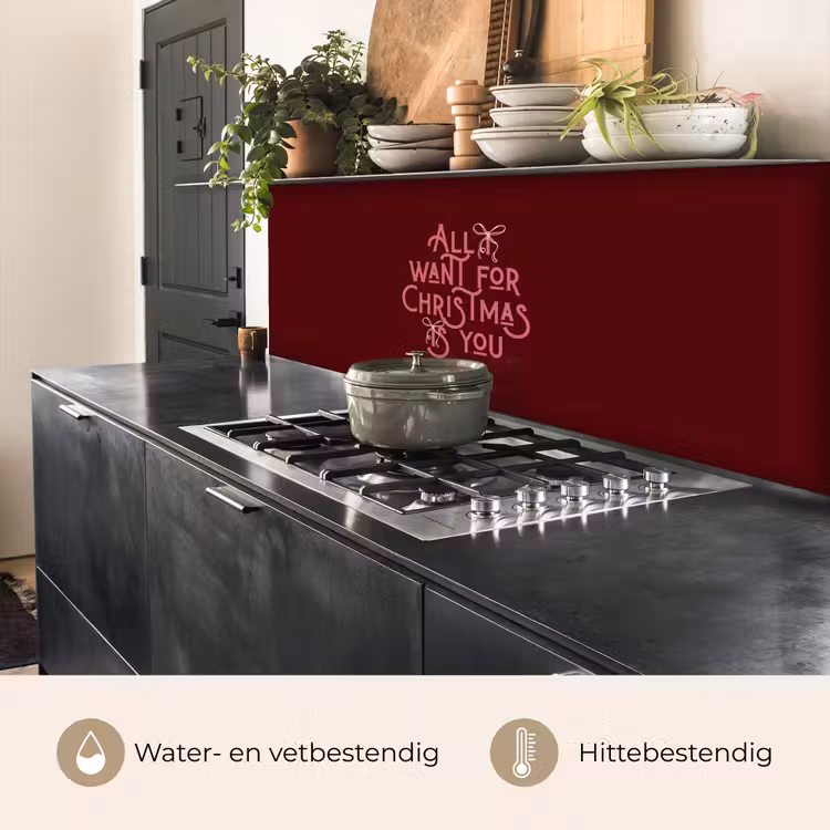 Keuken achterwand - Tekst - Kerst - Rood - Roze — 5