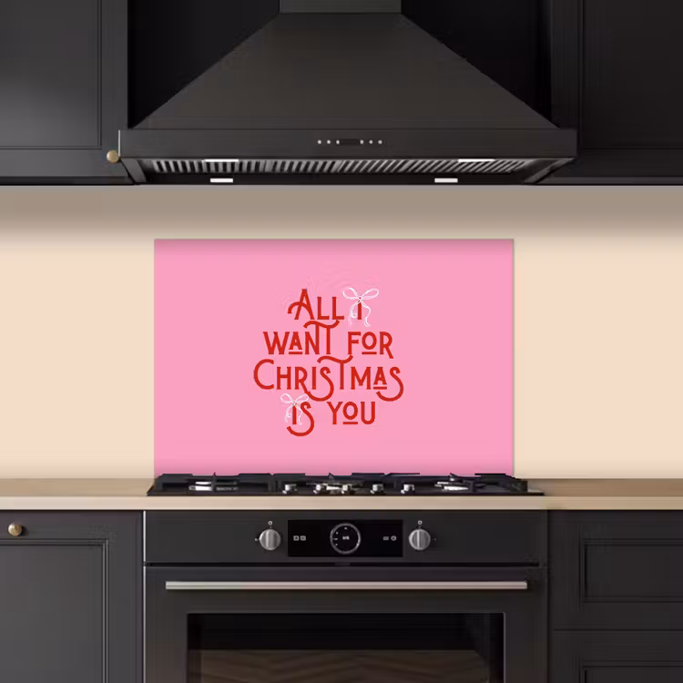 Keuken achterwand - Tekst - Kerst - Roze - Rood — 2
