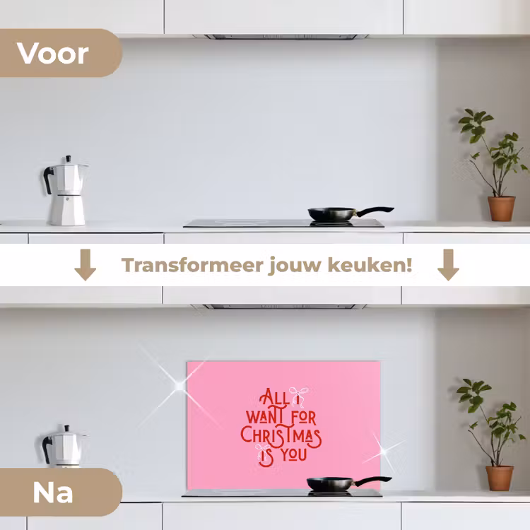 Keuken achterwand - Tekst - Kerst - Roze - Rood — 3