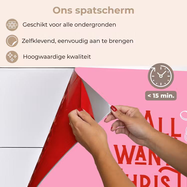 Keuken achterwand - Tekst - Kerst - Roze - Rood — 4