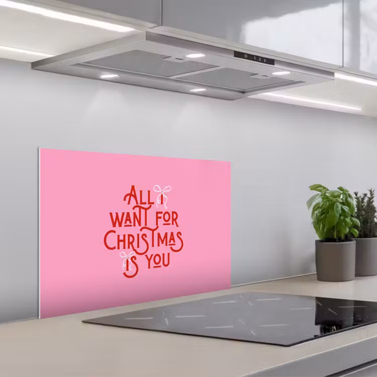 Keuken achterwand - Tekst - Kerst - Roze - Rood — 5