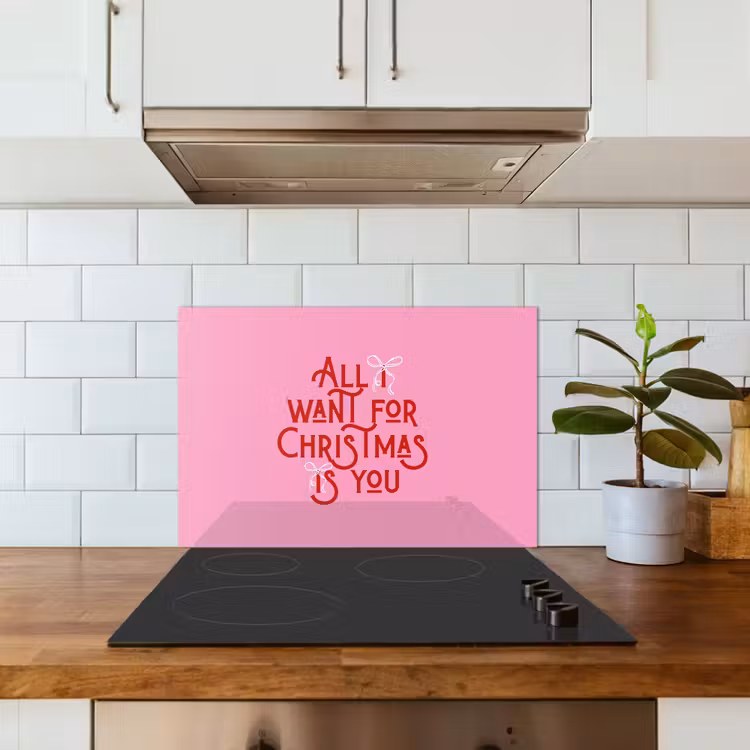 Keuken achterwand - Tekst - Kerst - Roze - Rood — 6