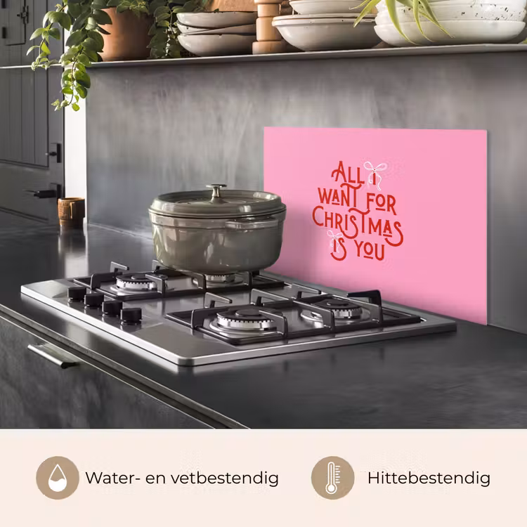 Keuken achterwand - Tekst - Kerst - Roze - Rood — 7