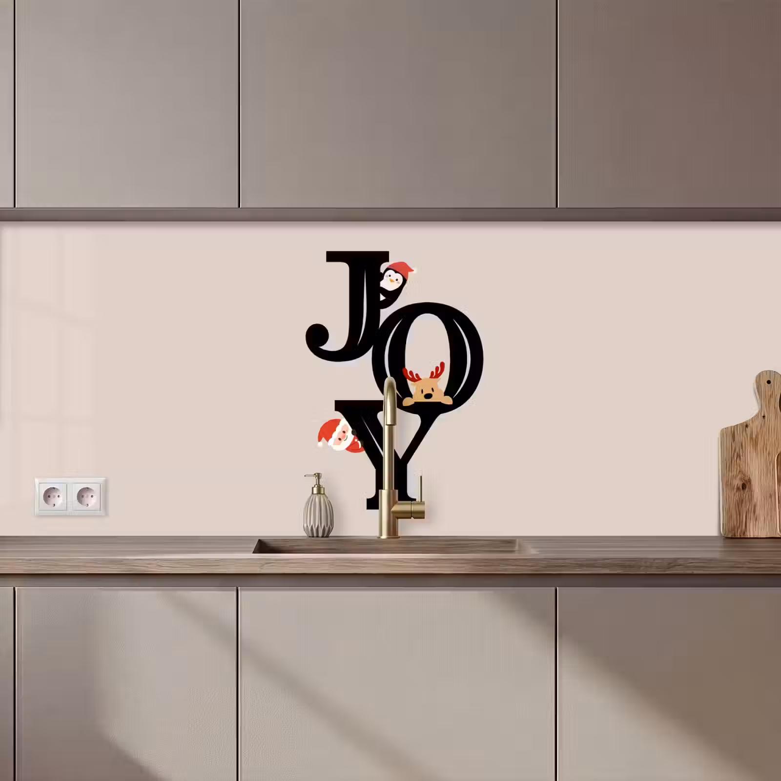 Keuken achterwand - Joy - Animatie - Zwart - Kerst — 1