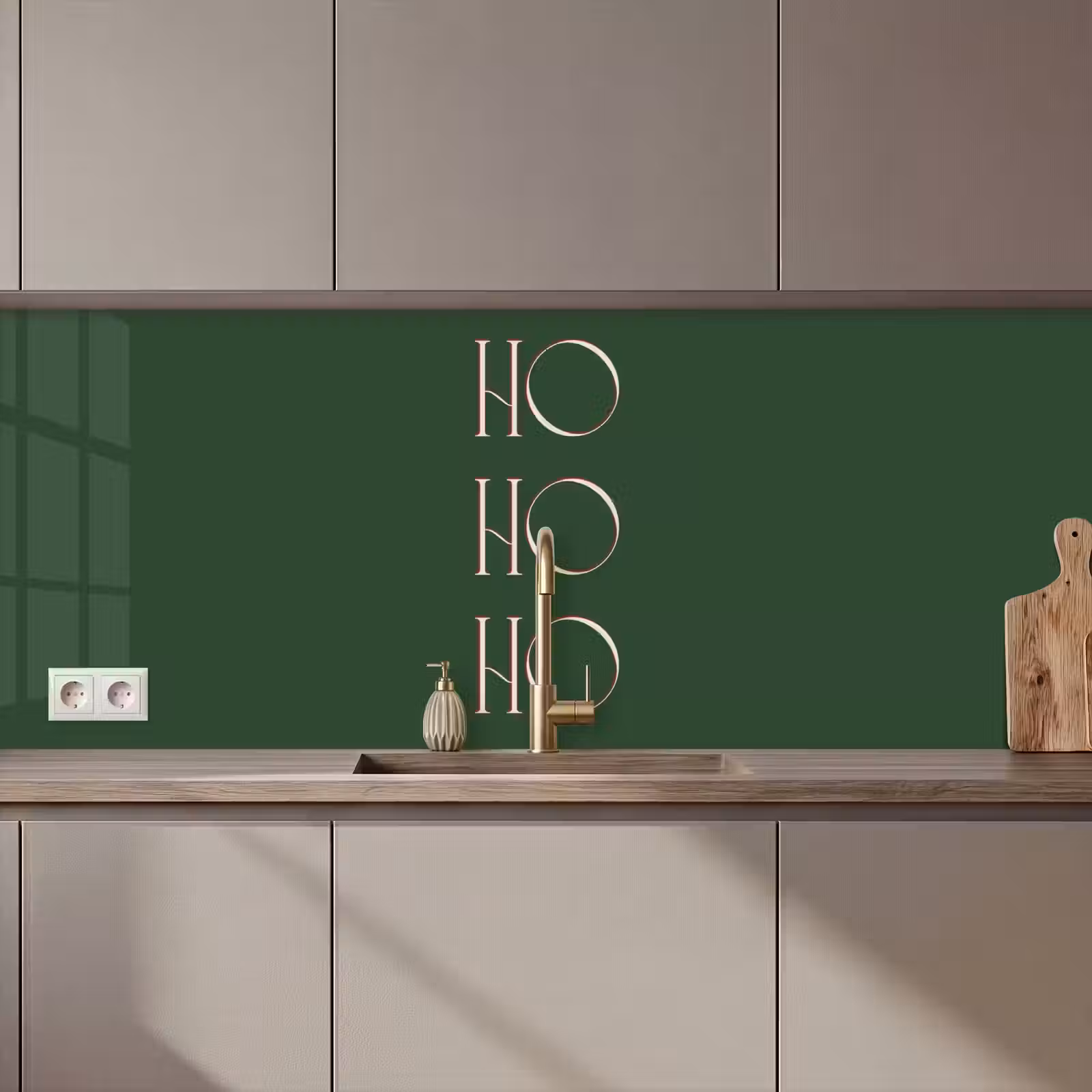 Keuken achterwand - Tekst - Kerst - Modern - Groen — 1