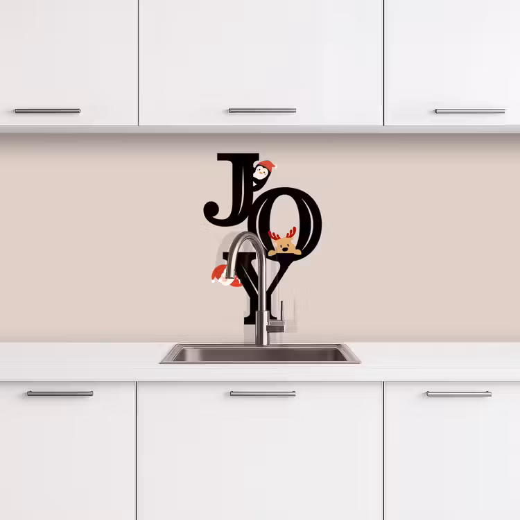 Keuken achterwand - Joy - Animatie - Zwart - Kerst — 4