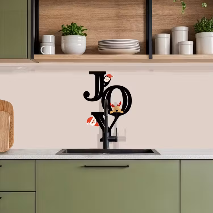 Keuken achterwand - Joy - Animatie - Zwart - Kerst — 8