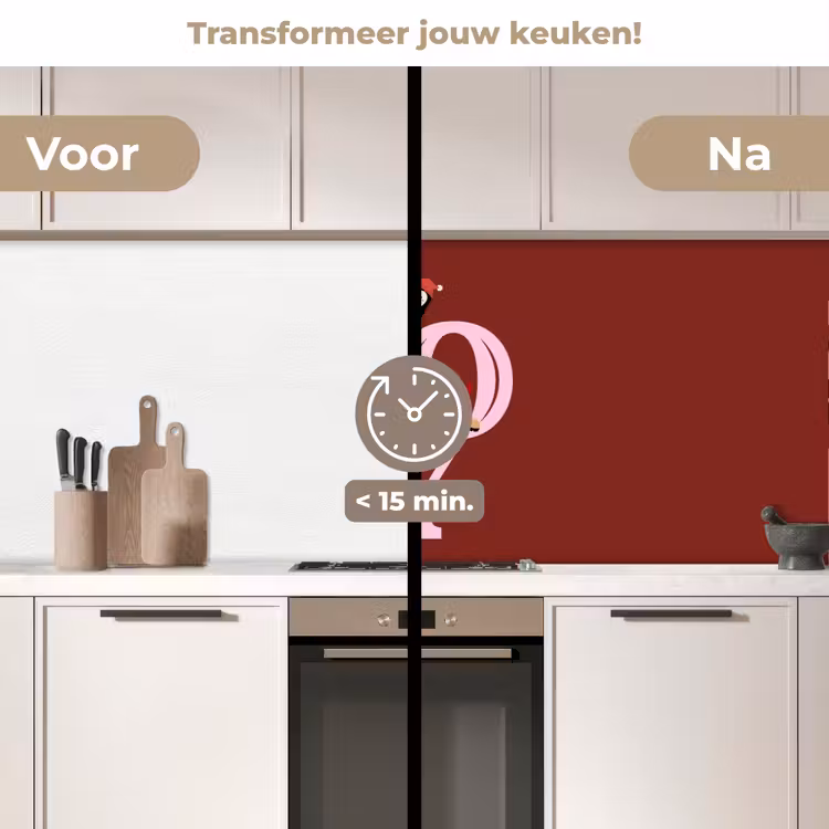 Keuken achterwand - Joy - Kerst - Animatie - Rood - Roze — 3