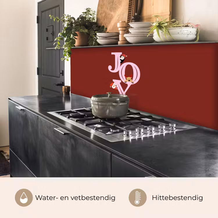 Keuken achterwand - Joy - Kerst - Animatie - Rood - Roze — 5