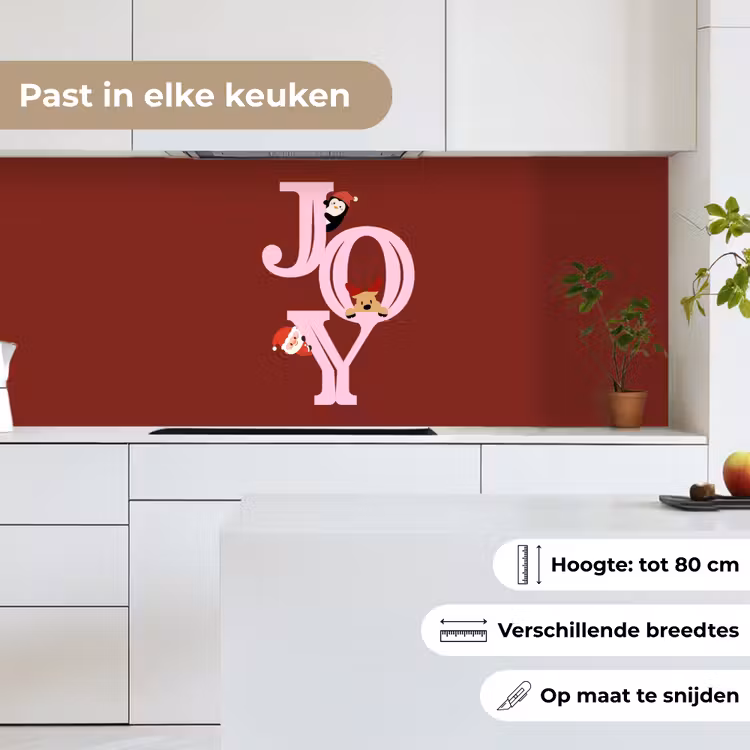 Keuken achterwand - Joy - Kerst - Animatie - Rood - Roze — 7