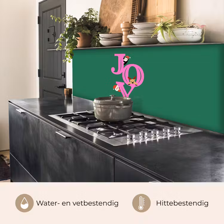 Keuken achterwand - Joy - Kerst - Animatie - Roze - Groen — 5