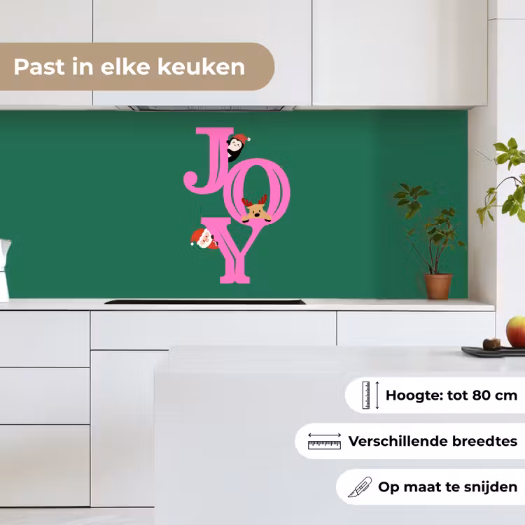 Keuken achterwand - Joy - Kerst - Animatie - Roze - Groen — 7