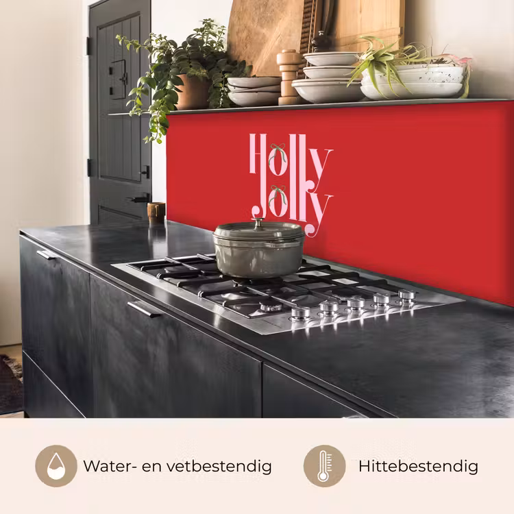 Keuken achterwand - Kerst - Roze - Rood - Tekst — 5