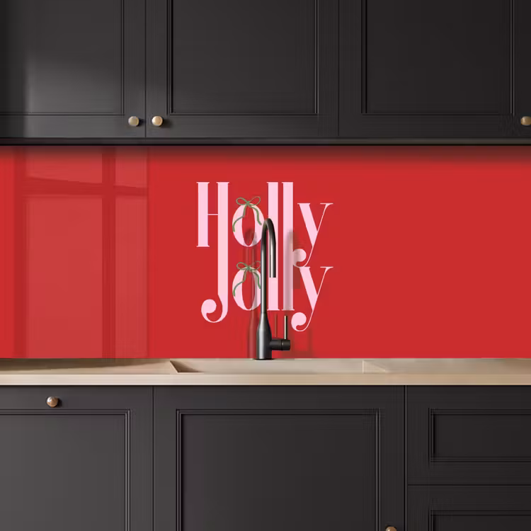 Keuken achterwand - Kerst - Roze - Rood - Tekst — 6