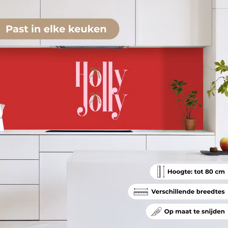 Keuken achterwand - Kerst - Roze - Rood - Tekst — 7