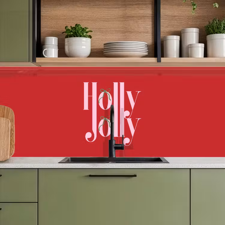 Keuken achterwand - Kerst - Roze - Rood - Tekst — 8