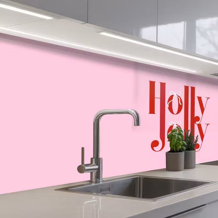 Keuken achterwand - Kerst - Tekst - Rood - Roze — 2
