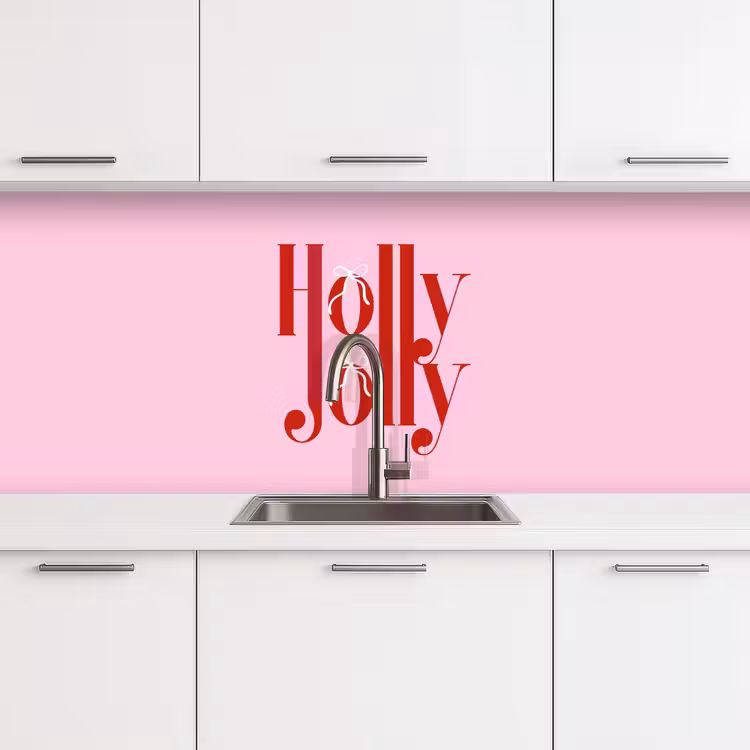 Keuken achterwand - Kerst - Tekst - Rood - Roze — 4