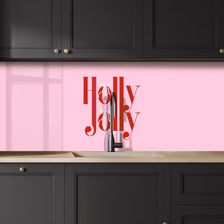 Keuken achterwand - Kerst - Tekst - Rood - Roze — 6