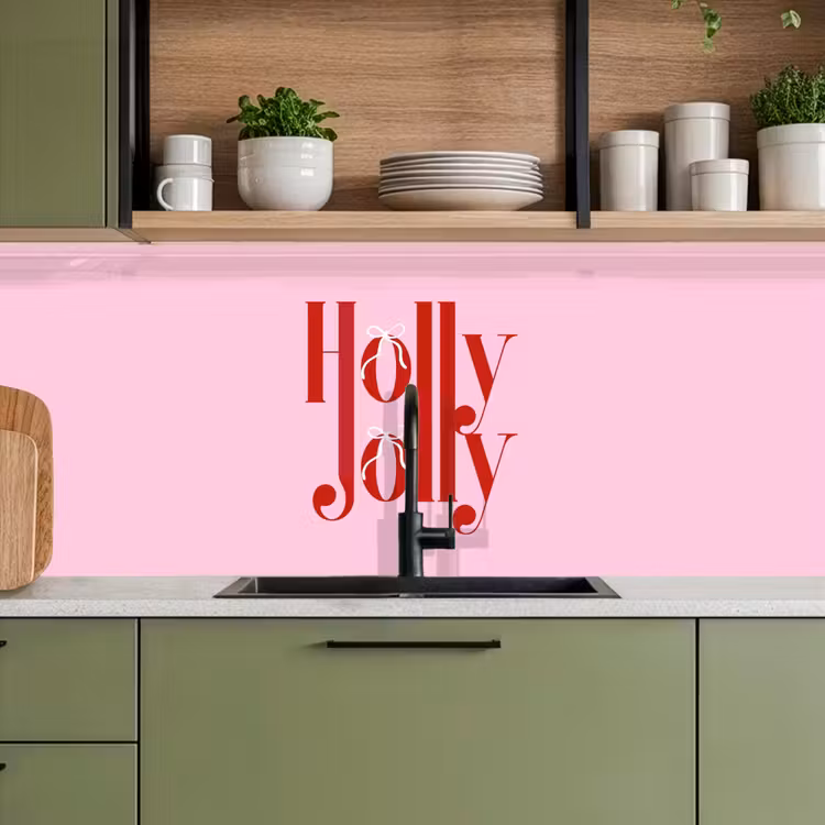 Keuken achterwand - Kerst - Tekst - Rood - Roze — 8