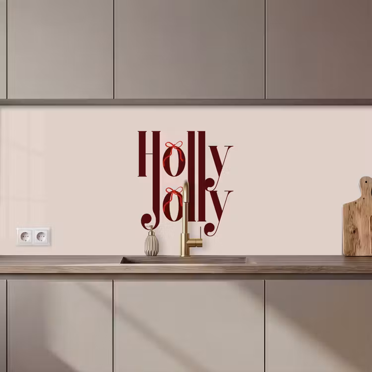 Keuken achterwand - Tekst - Kerst - Bruin — 1