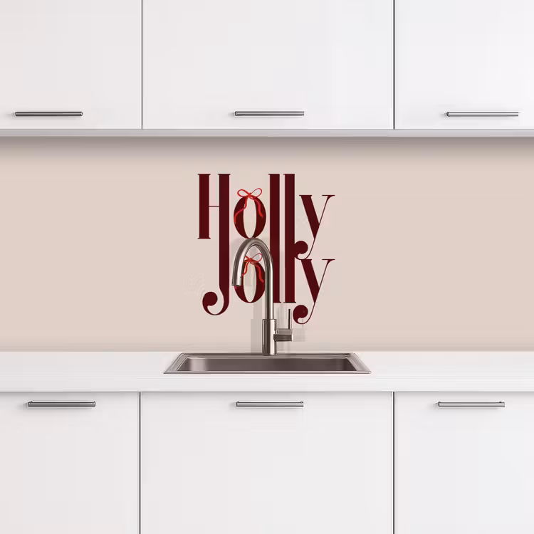 Keuken achterwand - Tekst - Kerst - Bruin — 4