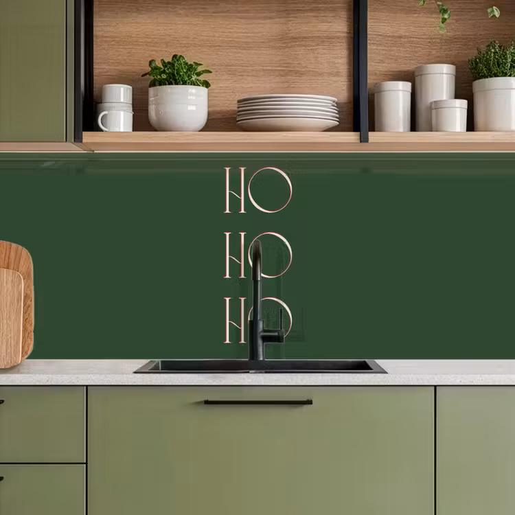 Keuken achterwand - Tekst - Kerst - Modern - Groen — 8