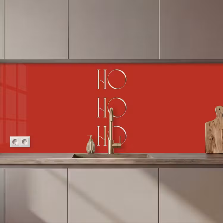 Keuken achterwand - Tekst - Kerst - Modern - Rood — 1