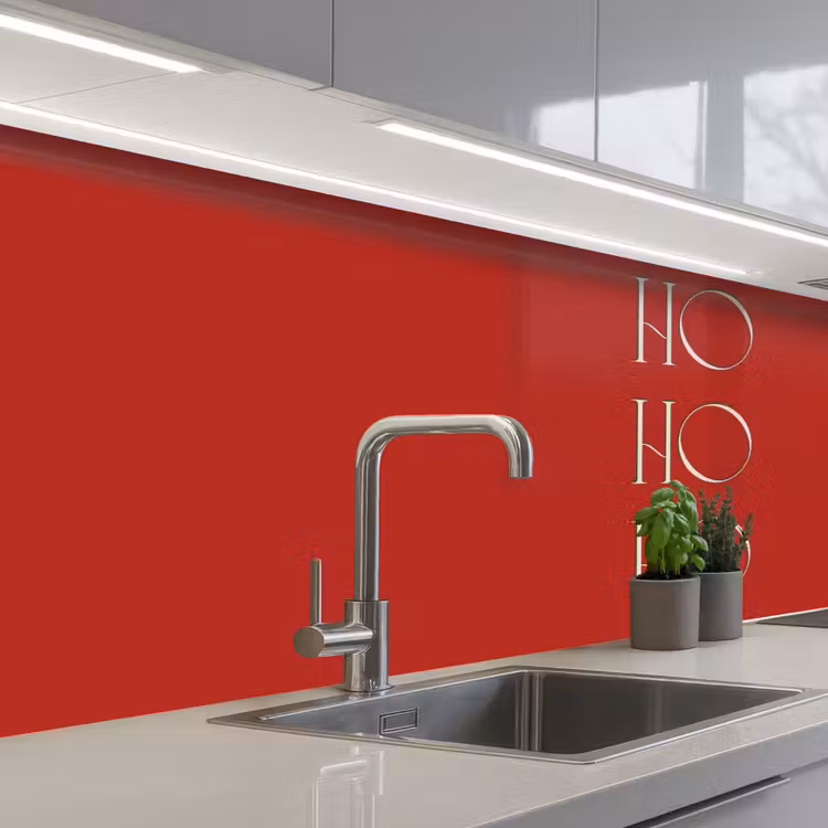 Keuken achterwand - Tekst - Kerst - Modern - Rood — 2
