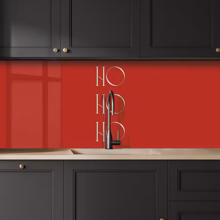 Keuken achterwand - Tekst - Kerst - Modern - Rood — 6