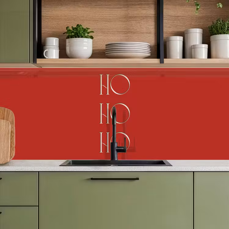 Keuken achterwand - Tekst - Kerst - Modern - Rood — 8