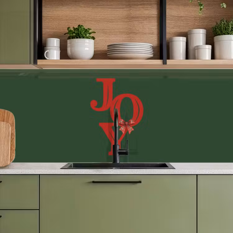 Keuken achterwand - Tekst - Kerst - Rood — 8